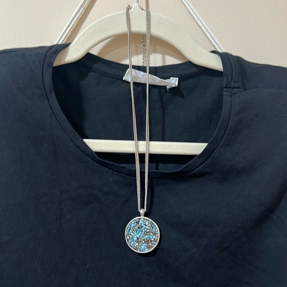 Silver and Turquoise Necklace - Picture 2 of 3